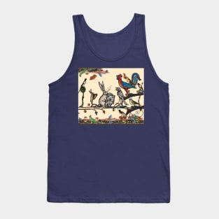 WEIRD MEDIEVAL BESTIARY MORNING MUSIC CONCERT OF RABBITS AND BIRDS Tank Top
